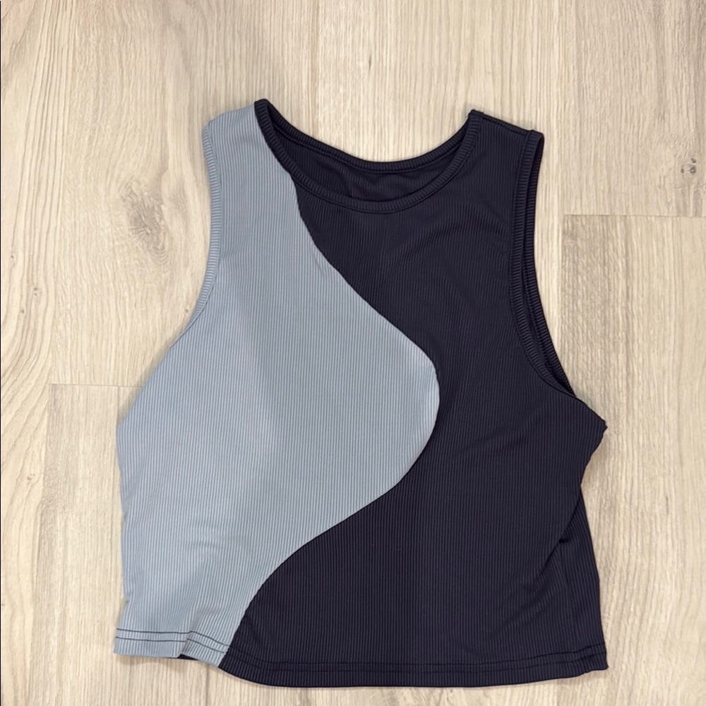 Two-Tone light blue and dark blue Women's Top